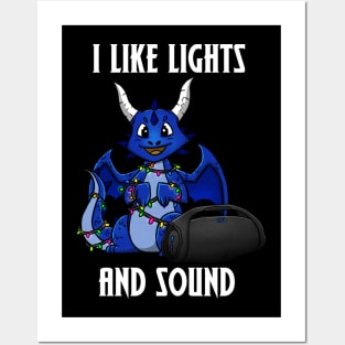 Light and Sound Blue Dragon RGB Lover Posters and Art